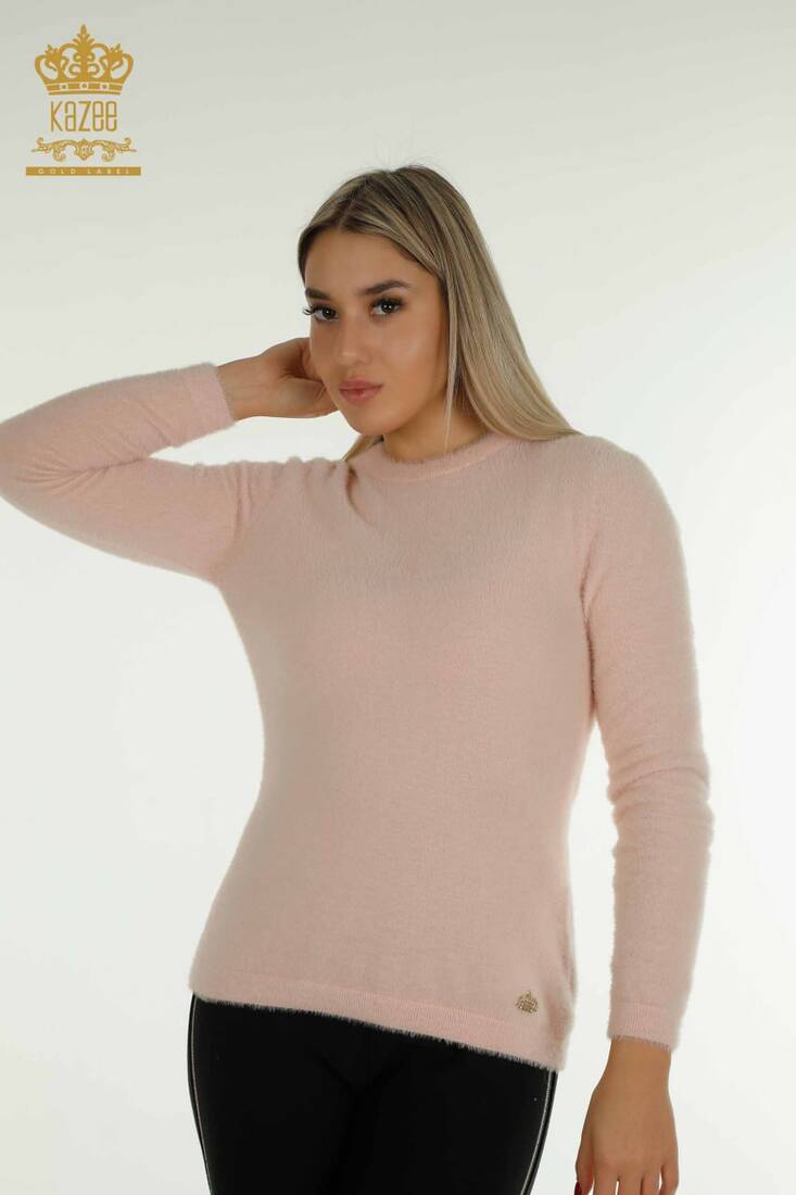 Kadın Angora Triko Basic Pudra - 30490 | KAZEE