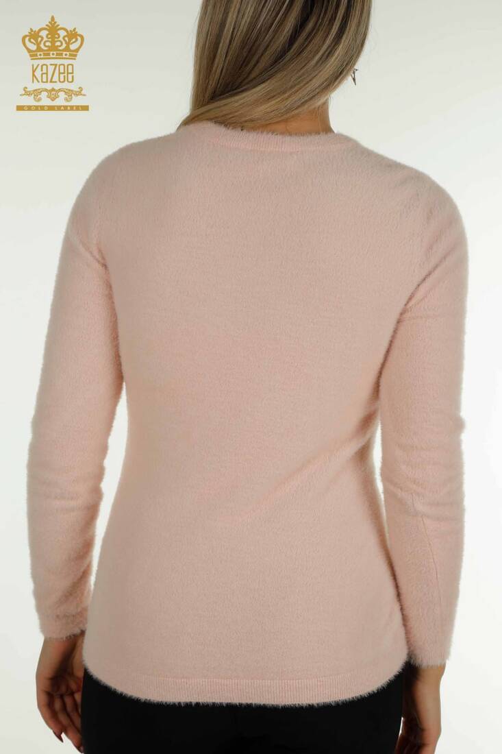 Kadın Angora Triko Basic Pudra - 30490 | KAZEE