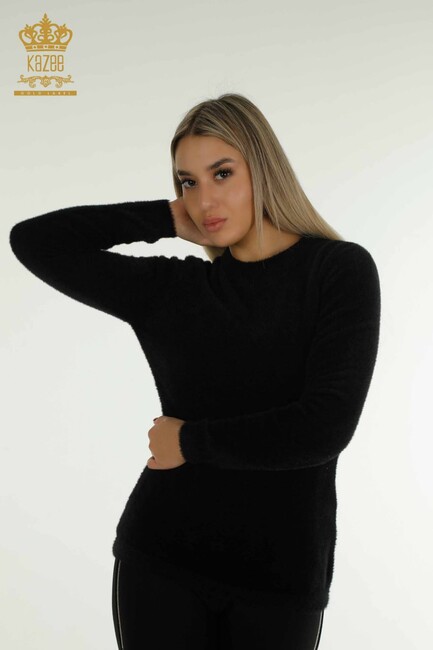 Kadın Angora Triko Basic Siyah - 30490 | KAZEE - Thumbnail