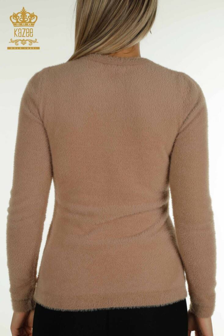 Kadın Angora Triko Basic Vizon - 30490 | KAZEE