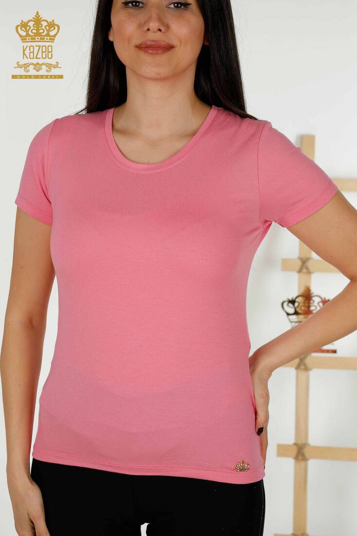 Kadın Bluz Basic Pembe - 79287 | KAZEE