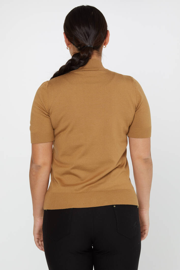 Kadın Triko Amerikan Model Basic Camel - 14541 | KAZEE