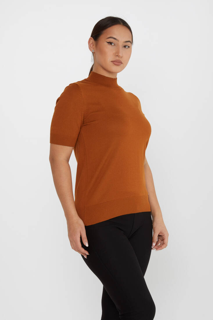 Kadın Triko Amerikan Model Basic Taba - 14541 | KAZEE