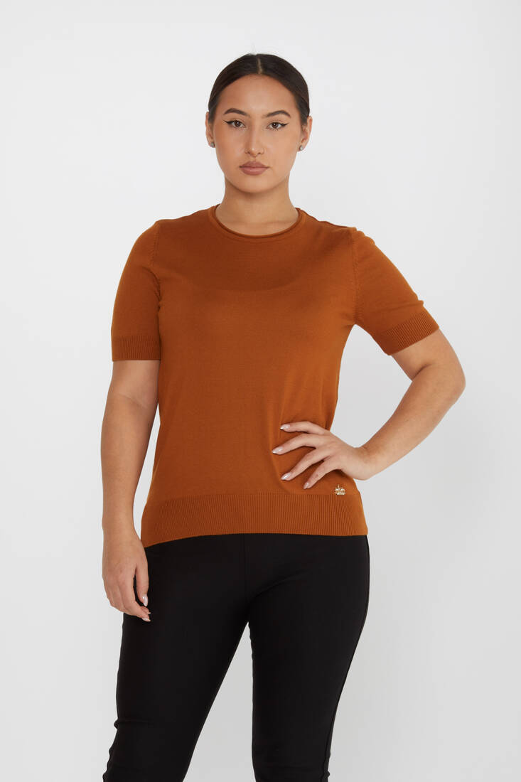 Kadın Triko Amerikan Model Basic Taba - 15943 | KAZEE