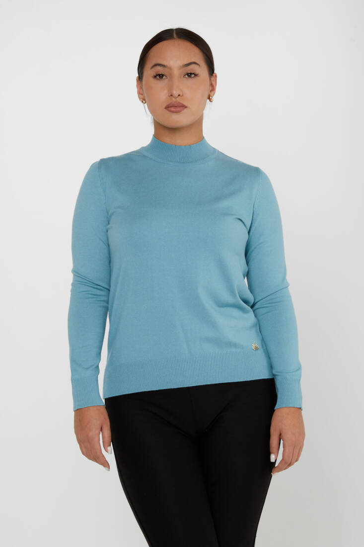 Kadın Triko Basic Dik Yaka Mint - 16663 | KAZEE