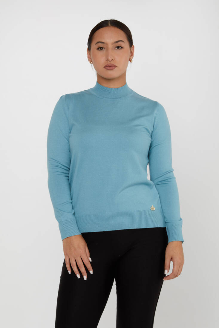 Kadın Triko Basic Dik Yaka Mint - 16663 | KAZEE