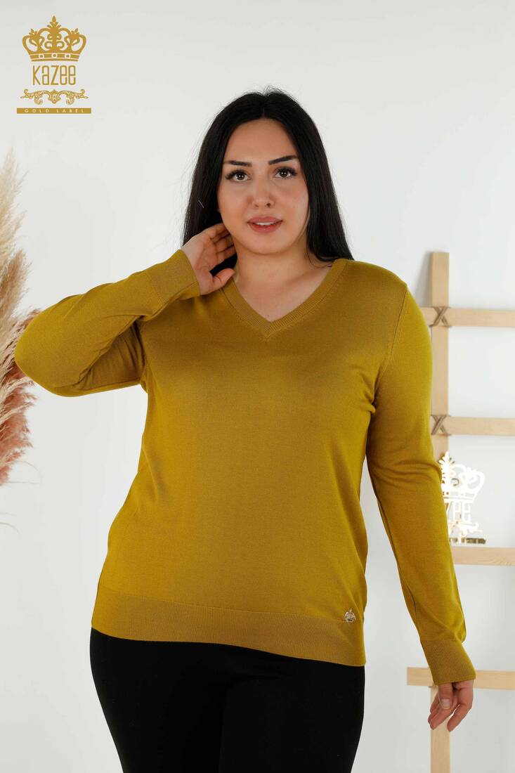 Kadın Triko Basic Hardal - 30181 | KAZEE