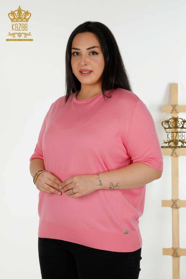 Kadın Triko Basic Pembe - 30443 | KAZEE