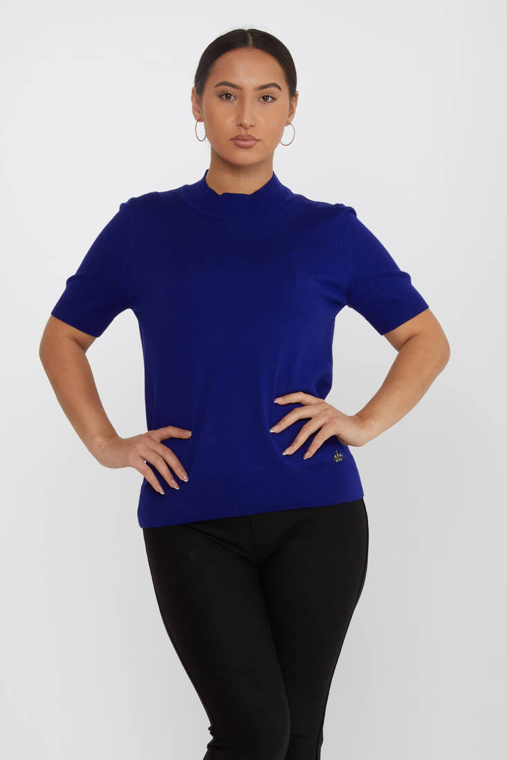 Kadın Triko Basic Saks - 16168 | KAZEE