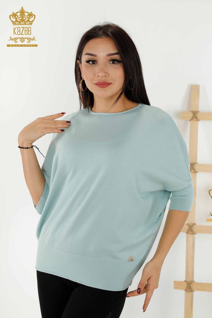 Kadın Triko Yarasa Kol Mint - 30241 | KAZEE