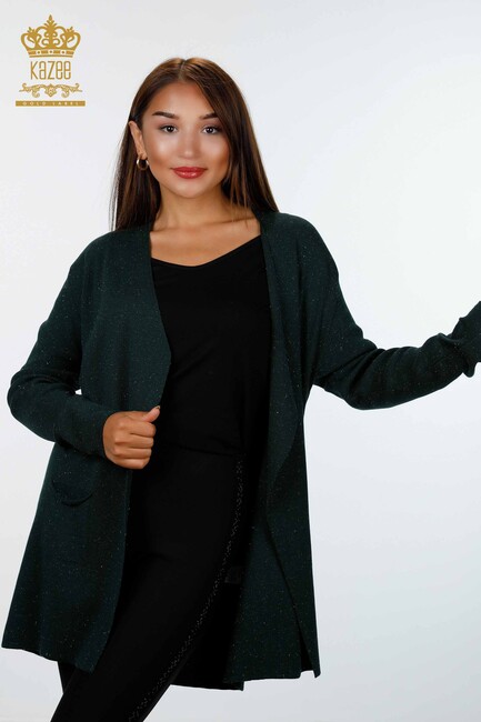 Women's Knitwear Cardigan Long Two Pocket Detailed Viscose Nefti - 16871 | KAZEE - Thumbnail