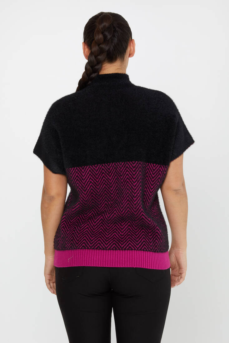 Women's Angora Sweater American Fuchsia - 30187 | KAZEE