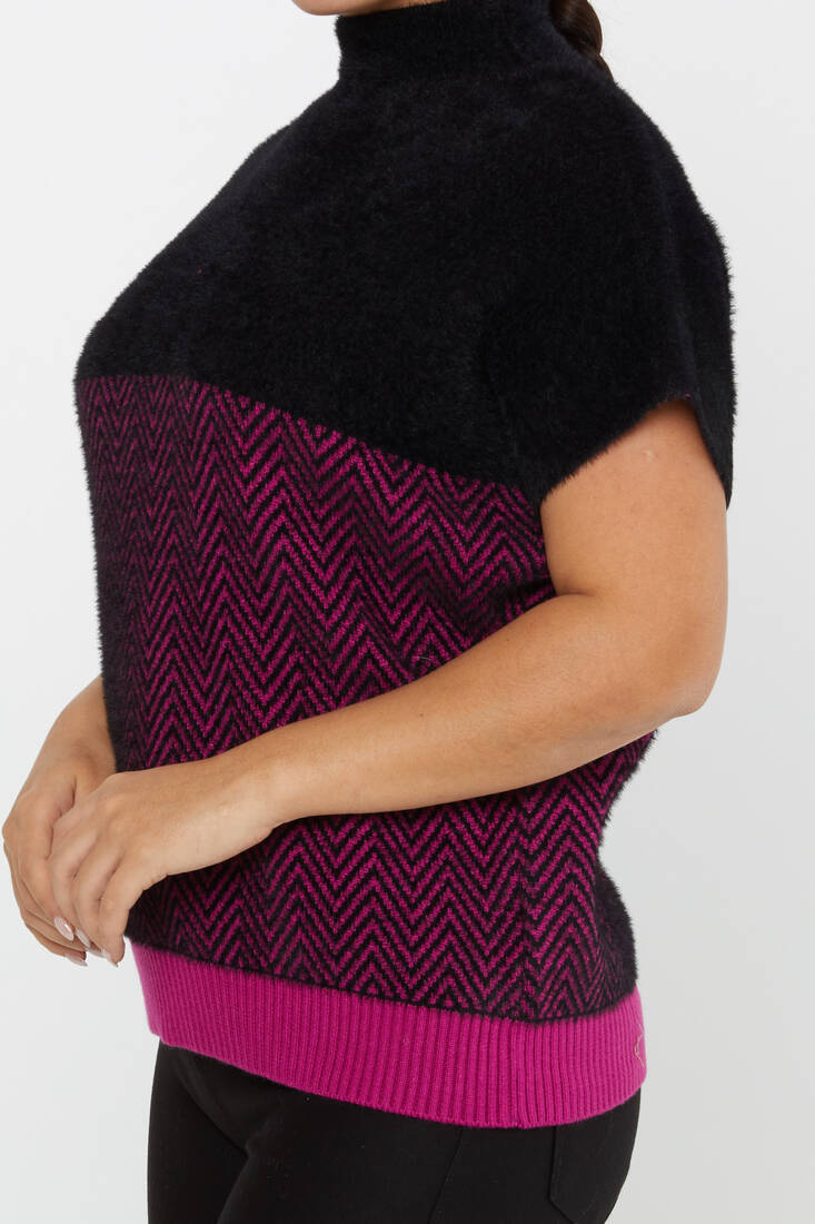 Women's Angora Sweater American Fuchsia - 30187 | KAZEE