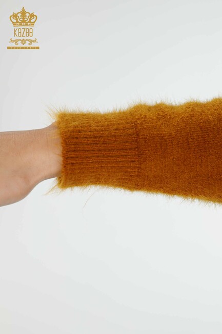 Women's Angora Colored Stone Embroidered Mustard - 18957 | KAZEE - Thumbnail