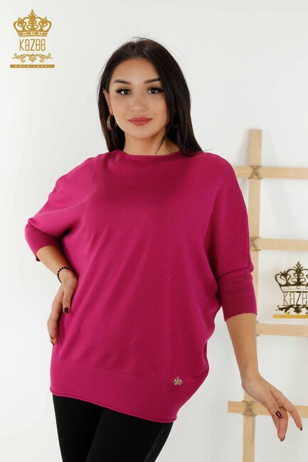 Women's Knitwear Bat Sleeve Magenta - 30241 | KAZEE - Thumbnail