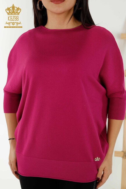 Women's Knitwear Bat Sleeve Magenta - 30241 | KAZEE - Thumbnail