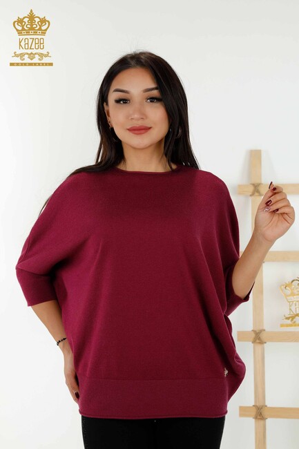 Women's Knitwear Bat Sleeve Plum - 30241 | KAZEE - Thumbnail