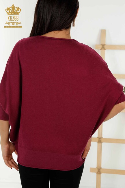 Women's Knitwear Bat Sleeve Plum - 30241 | KAZEE - Thumbnail