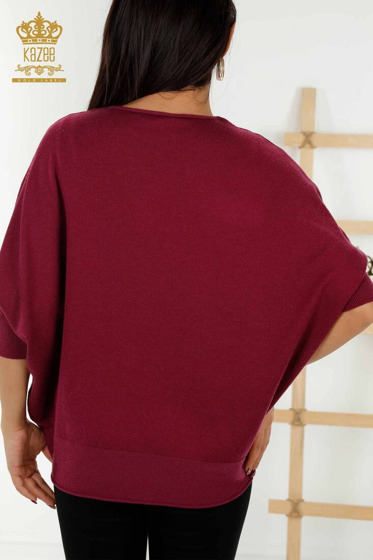 Women's Knitwear Bat Sleeve Plum - 30241 | KAZEE