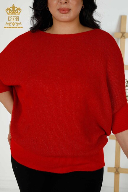 Women's Knitwear Bat Sleeve Red - 30293 | KAZEE - Thumbnail