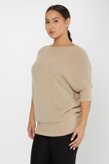 Women's Angora Bat Sleeve Beige - 30293 | KAZEE - Thumbnail