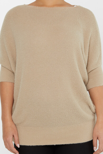 Women's Angora Bat Sleeve Beige - 30293 | KAZEE - Thumbnail