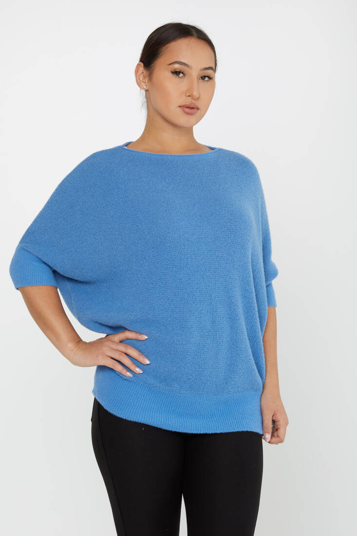 Women's Angora Batwing Sleeve Blue - 30293 | KAZEE