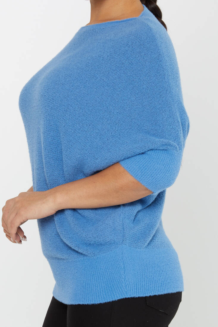 Women's Angora Batwing Sleeve Blue - 30293 | KAZEE