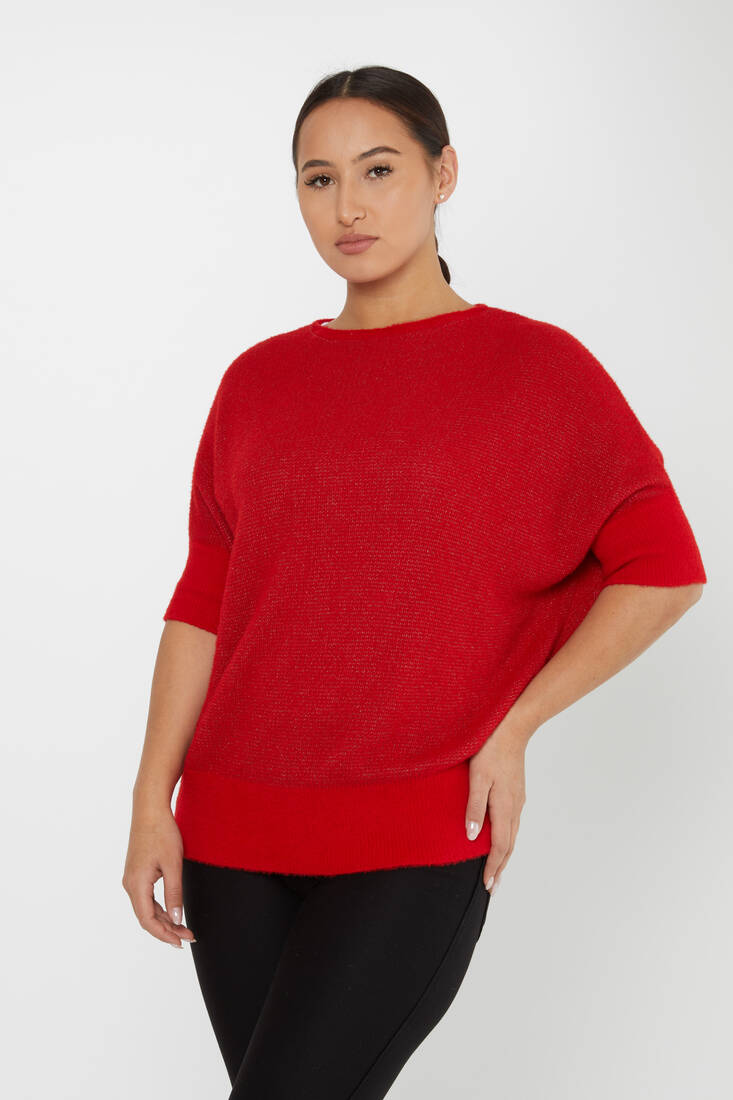 Women's Angora Batwing Sleeve Red - 30293 | KAZEE