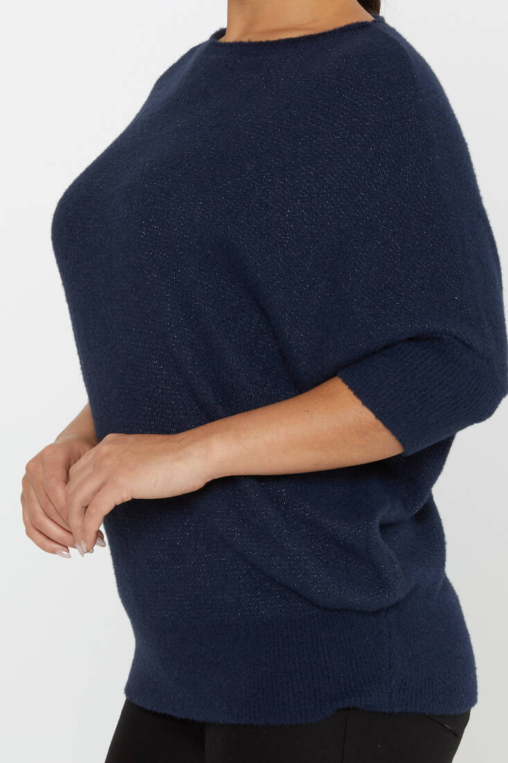 Women's Angora Batwing Sleeve Navy Blue - 30293 | KAZEE