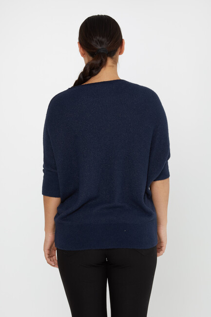 Women's Angora Batwing Sleeve Navy Blue - 30293 | KAZEE - Thumbnail