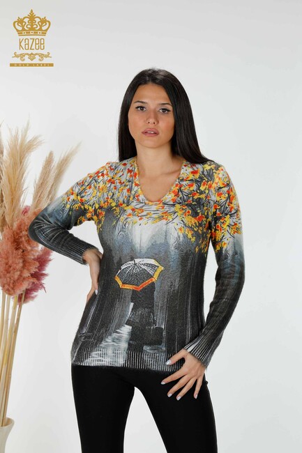 Women's Angora Digital Printed Yellow - 18974 | KAZEE - Thumbnail