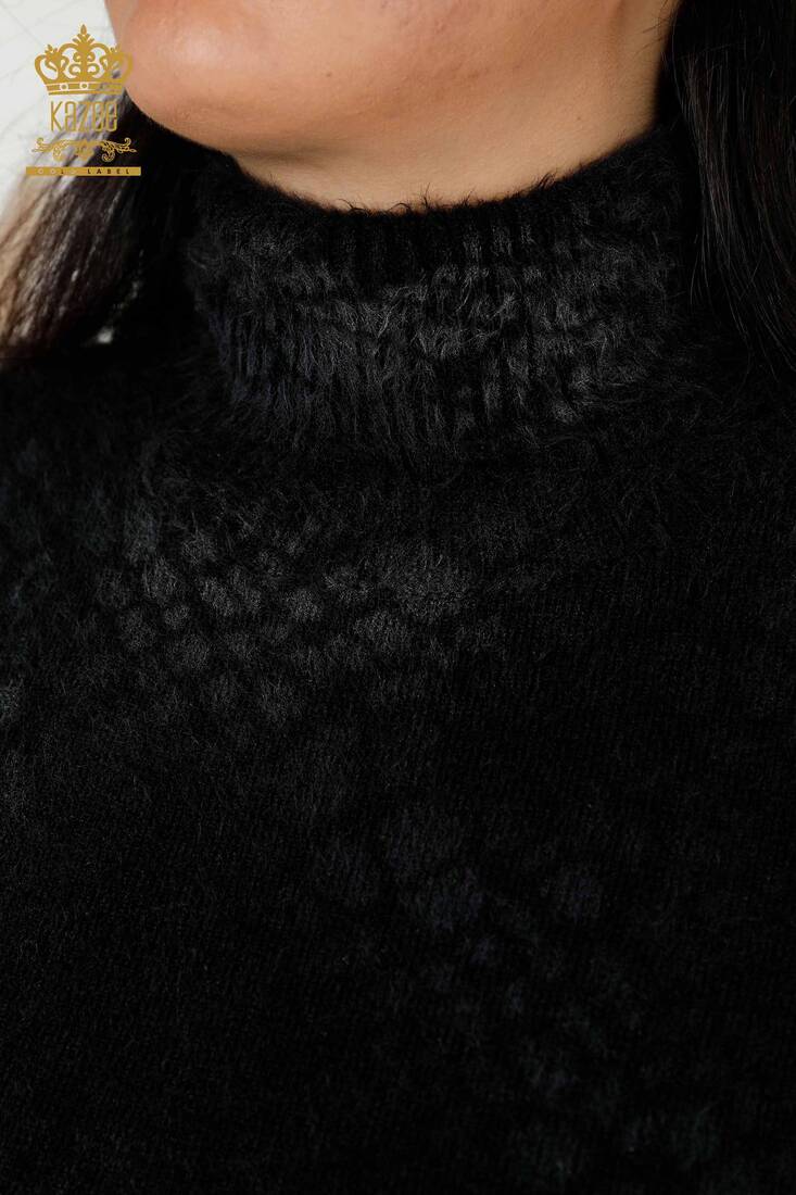 Women's Angora Turtleneck Black - 18984 | KAZEE