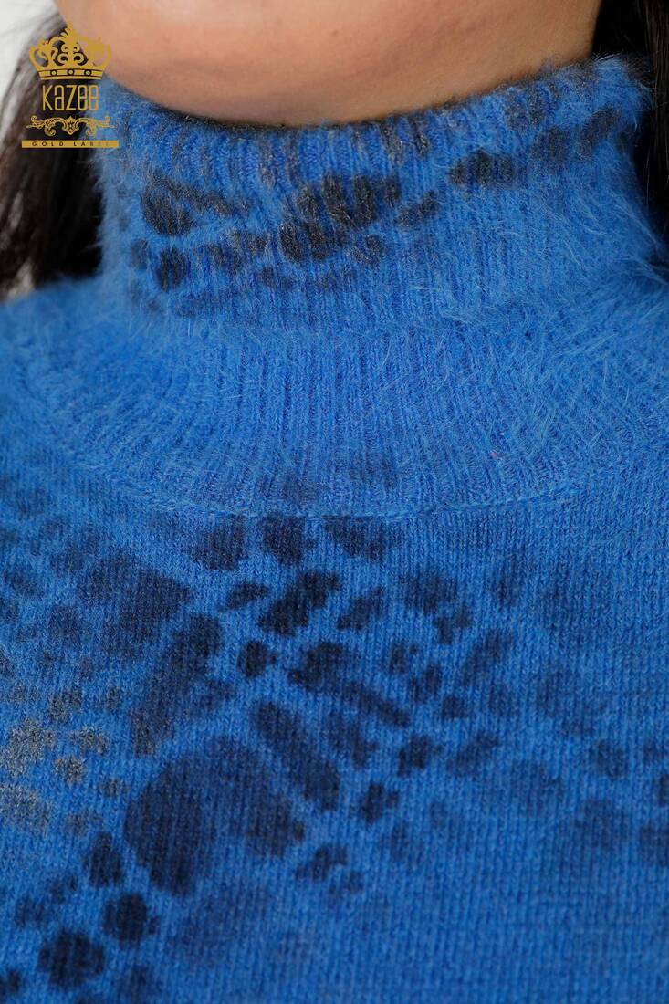 Women's Angora Turtleneck Blue - 18984 | KAZEE