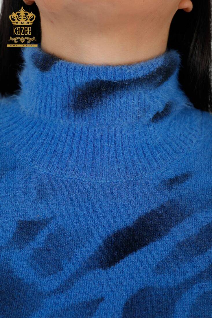 Women's Angora Turtleneck Blue - 18990 | KAZEE