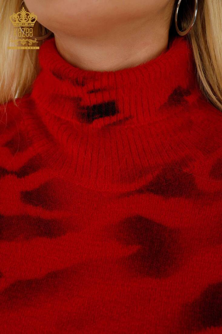 Women's Angora Turtleneck Red - 18990 | KAZEE