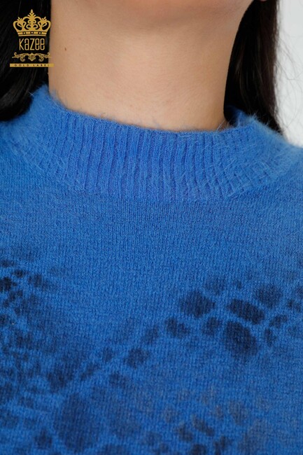 Women's Angora Standing Collar Blue - 18982 | KAZEE - Thumbnail