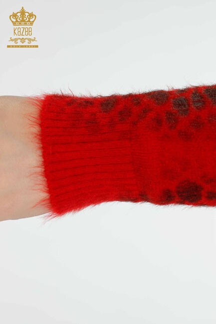 Women's Angora Stand Collar Red - 18982 | KAZEE - Thumbnail