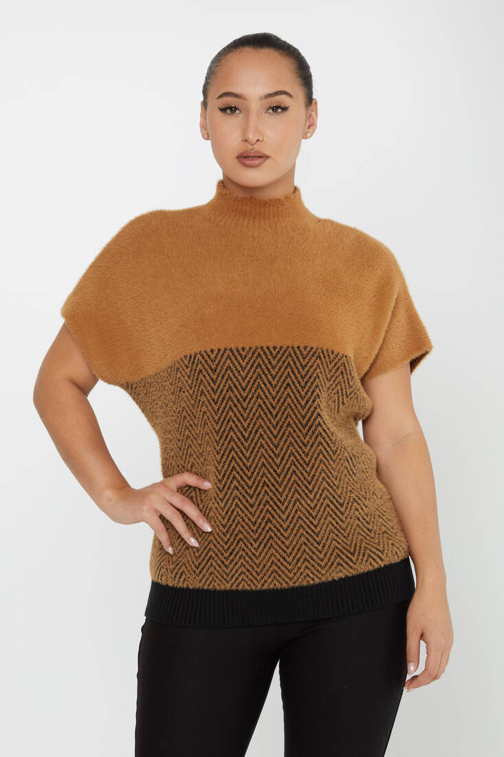 Women's Angora Knitwear American Camel - 30187 | KAZEE