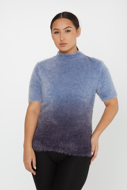 Women's Angora Sweater American Model Blue - 31014 | KAZEE - Thumbnail