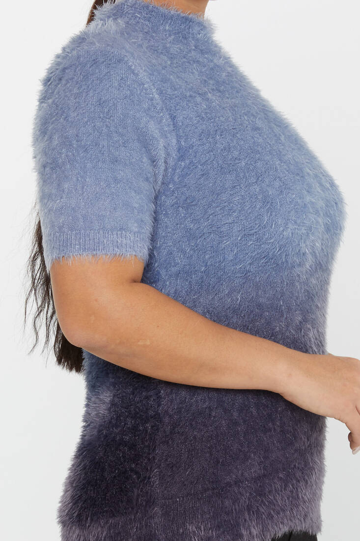 Women's Angora Sweater American Model Blue - 31014 | KAZEE