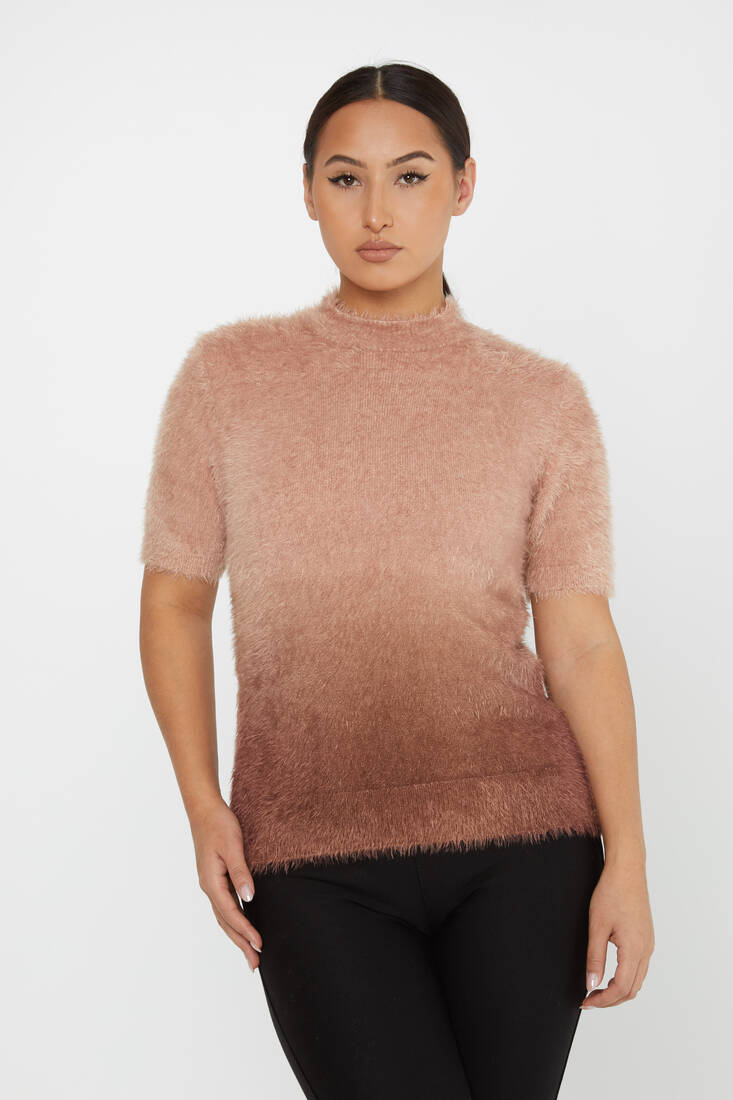 Women's Angora Knitwear American Model Brown - 31014 | KAZEE