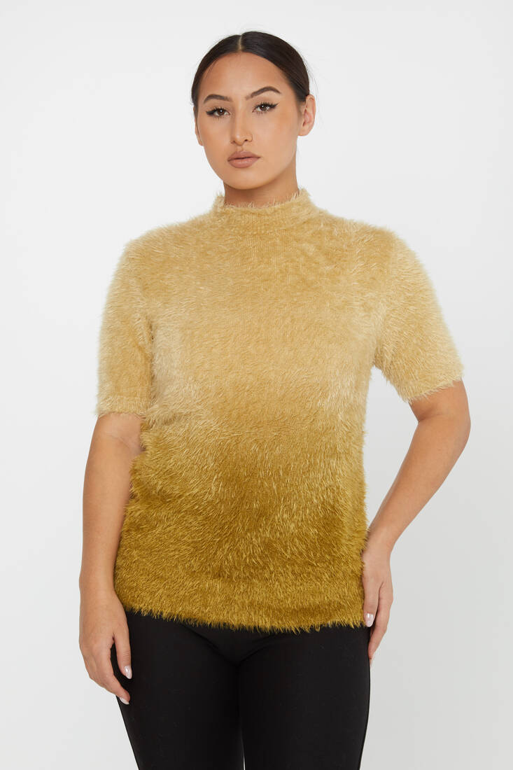 Women's Angora Knitwear American Model Saffron - 31014 | KAZEE