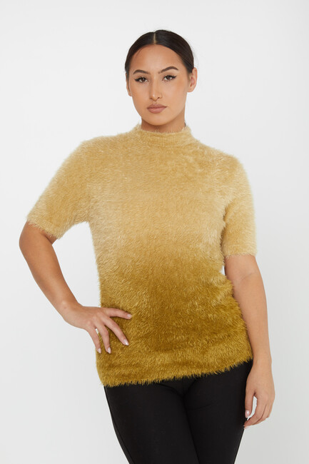 Women's Angora Knitwear American Model Saffron - 31014 | KAZEE - Thumbnail