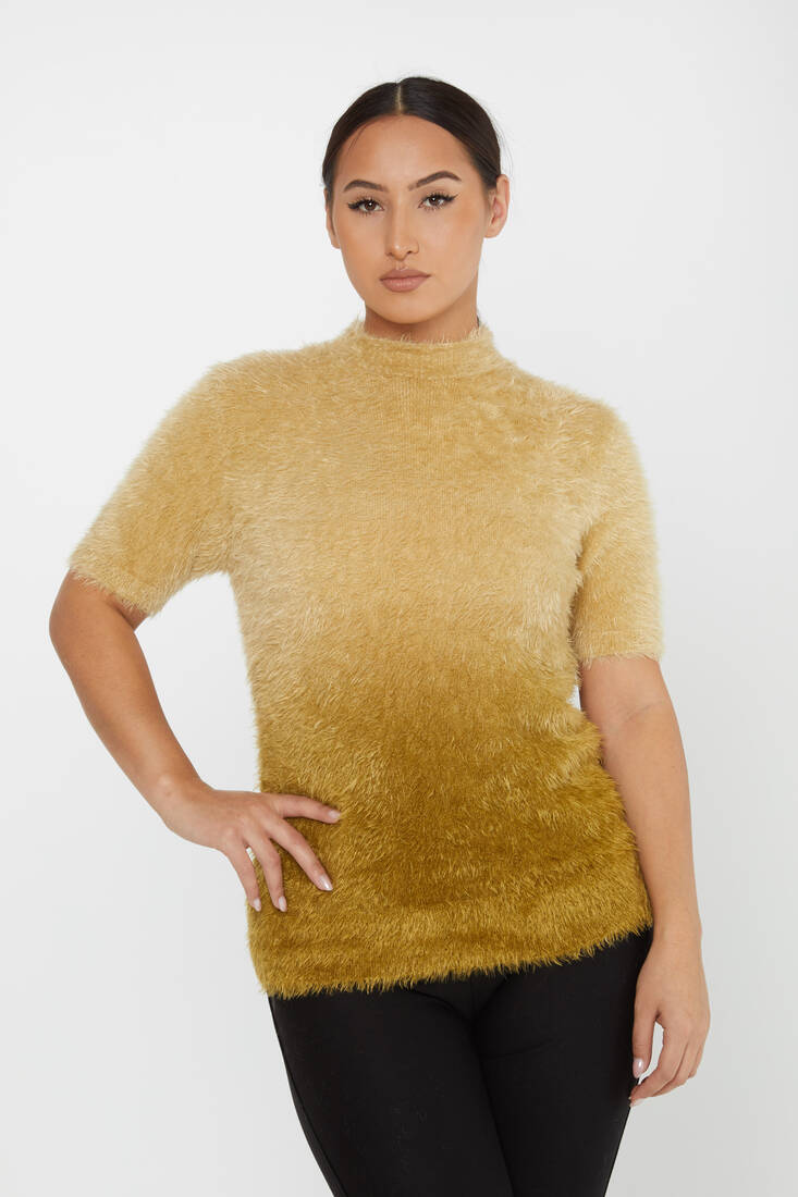 Women's Angora Knitwear American Model Saffron - 31014 | KAZEE