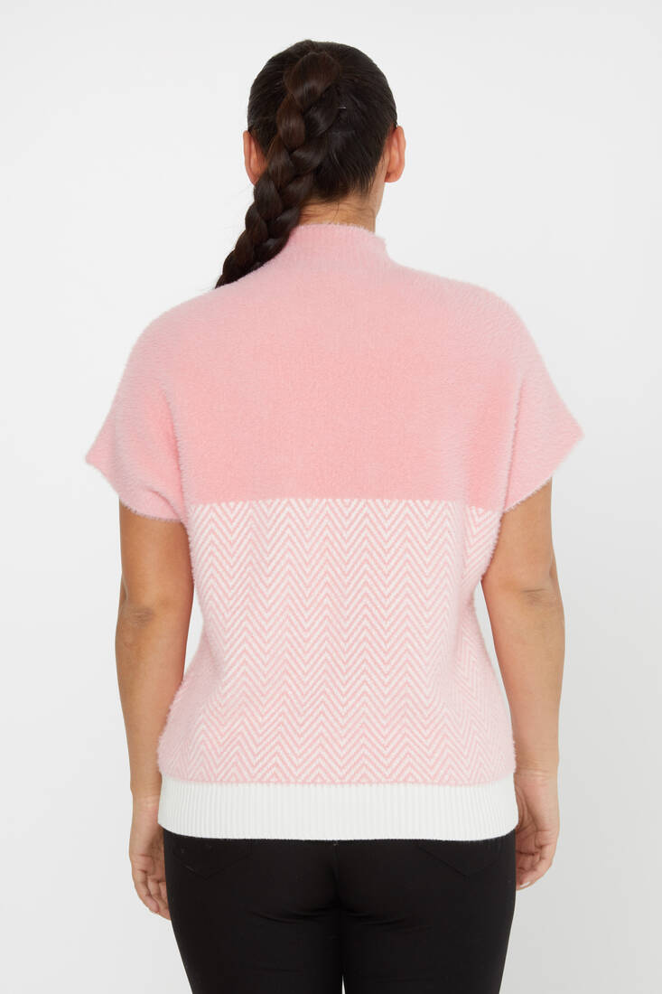 Women's Angora Sweater American Pink - 30187 | KAZEE