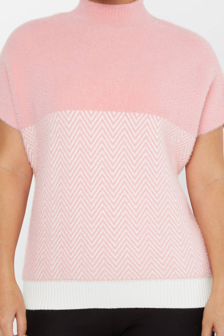 Women's Angora Sweater American Pink - 30187 | KAZEE