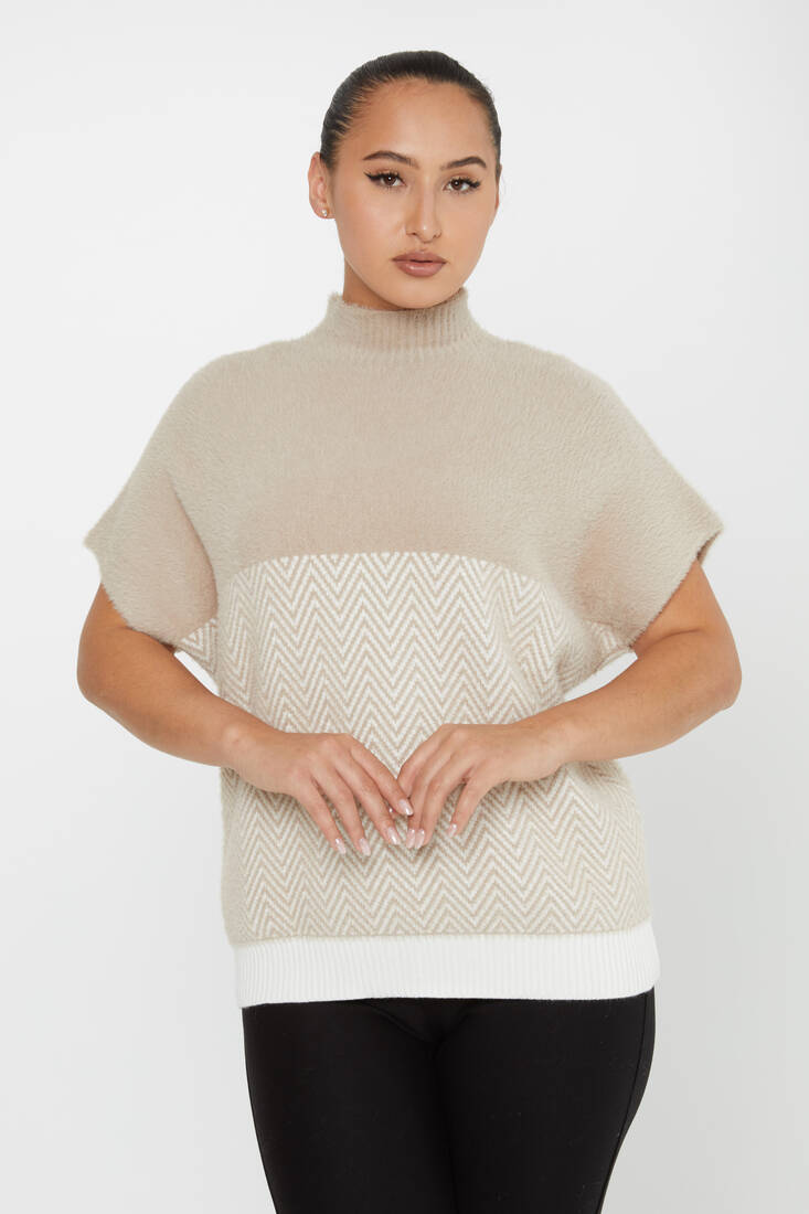 Women's Angora Knitwear American Stone - 30187 | KAZEE