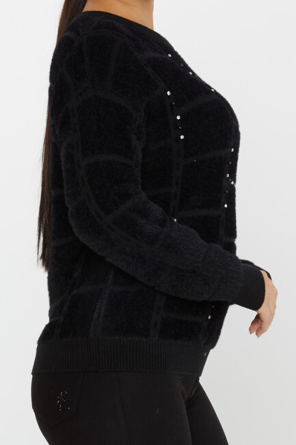 Women's Angora Sweater Beaded Detail Black - 30209 | KAZEE - Thumbnail