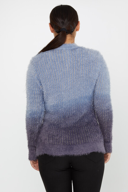 Women's Angora Sweater Color Transition Blue - 30796 | KAZEE - Thumbnail